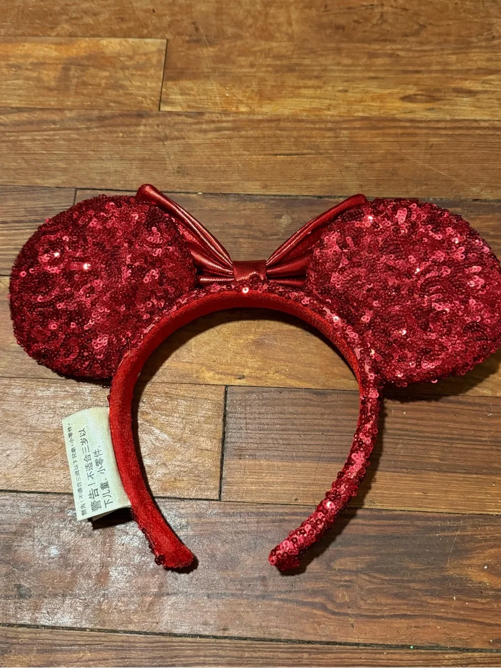 Disney Red Sequin Minnie Ears Headband with Bow